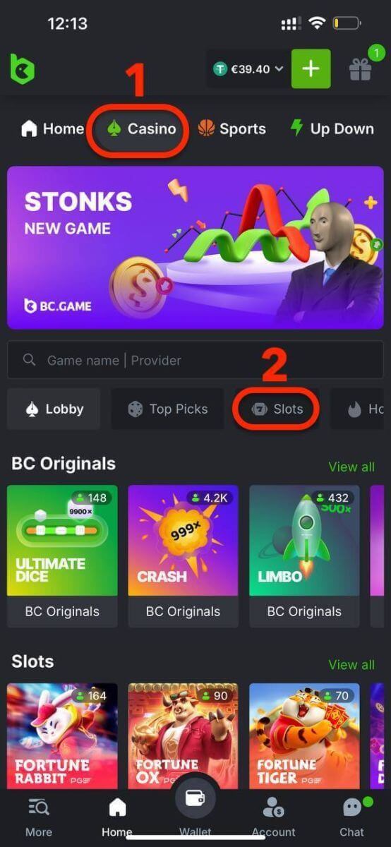 How to Play Slots at BC.Game